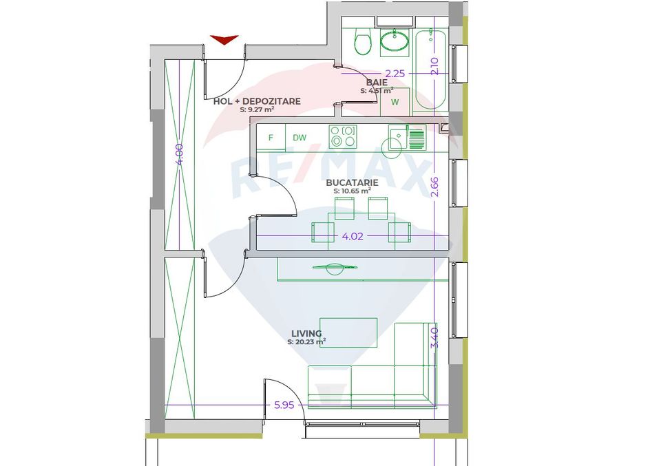 Garsoniera decomandata | Terasa generoasă | ROKMAN | Zona Coresi