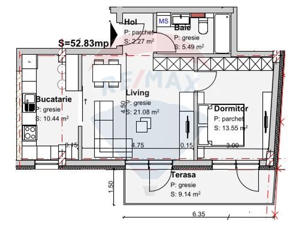 Apartament cu 2 camere | garaj | prima închiriere | zona Platinia