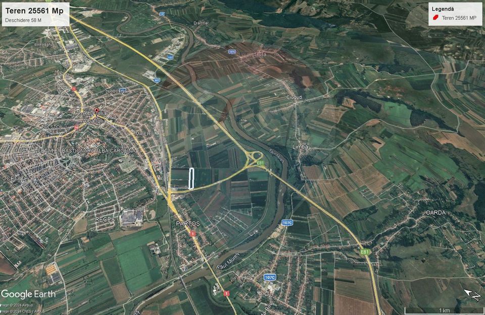 Teren Alba Iulia Acces Autostrada A10 si Centura Alba Iulia