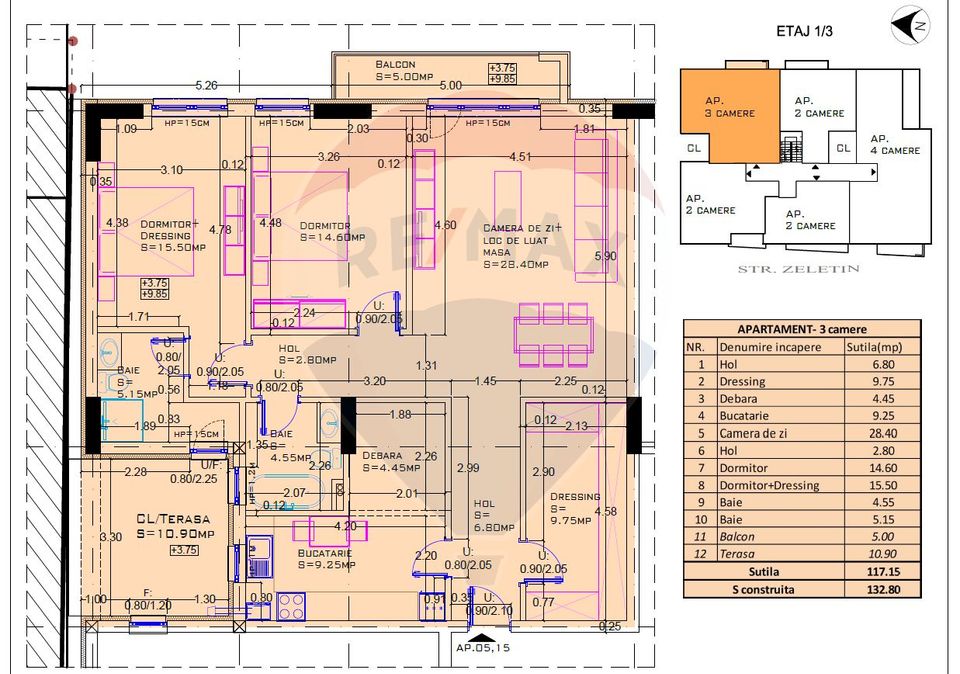 Vanzare Apartament cu 3 camere în zona Baneasa