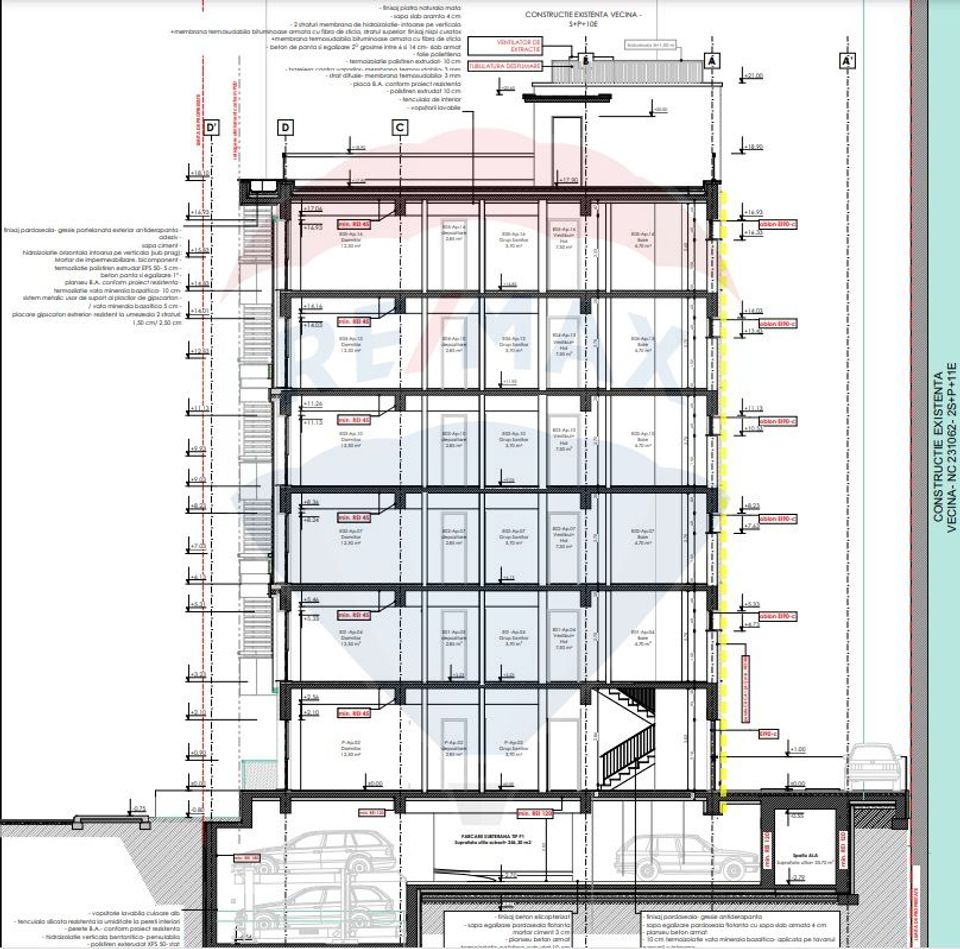 Teren 473 mp cu autorizatie de constructie S+P+5E+6ER