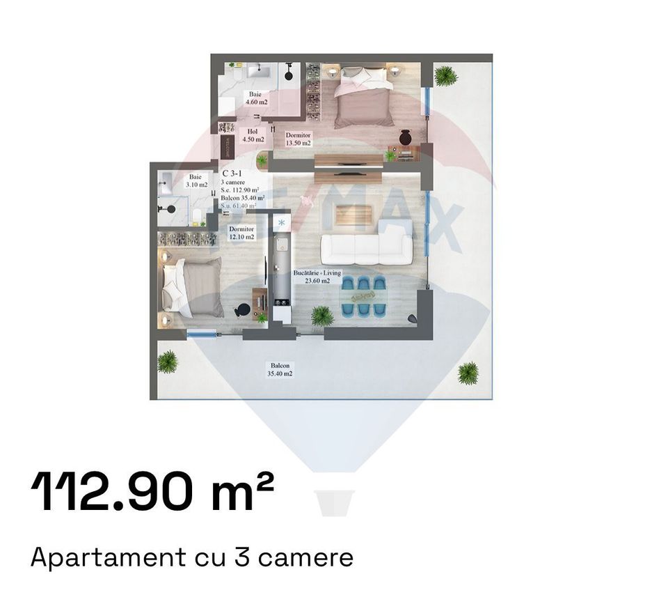 VANZARE Apartament cu 3 camere in zona Pipera Nobel Art Apartaments