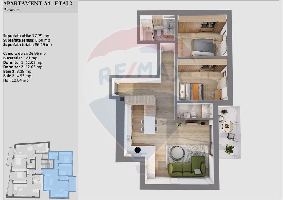 0% COMISION -  Apartamente de vanzare cu trei camere - Centru