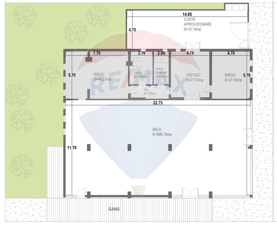 385sq.m Commercial Space for rent, Grivitei area