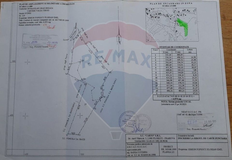 Vanzare teren intravilan in Breaza, cartierul Valea Tirsei 6870 mp