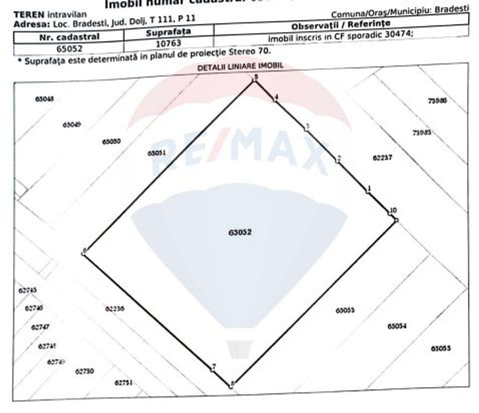 Land 10,763sqm Bradesti / Drumul Tarlaua 111