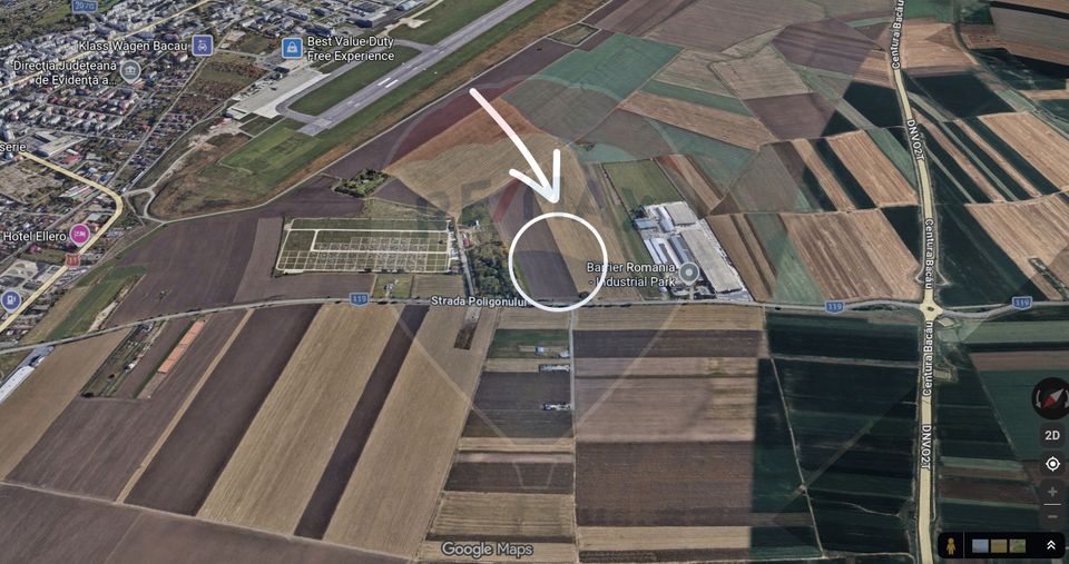 Teren intravilan de inchiriat 44700 mp langa centura Bacaului