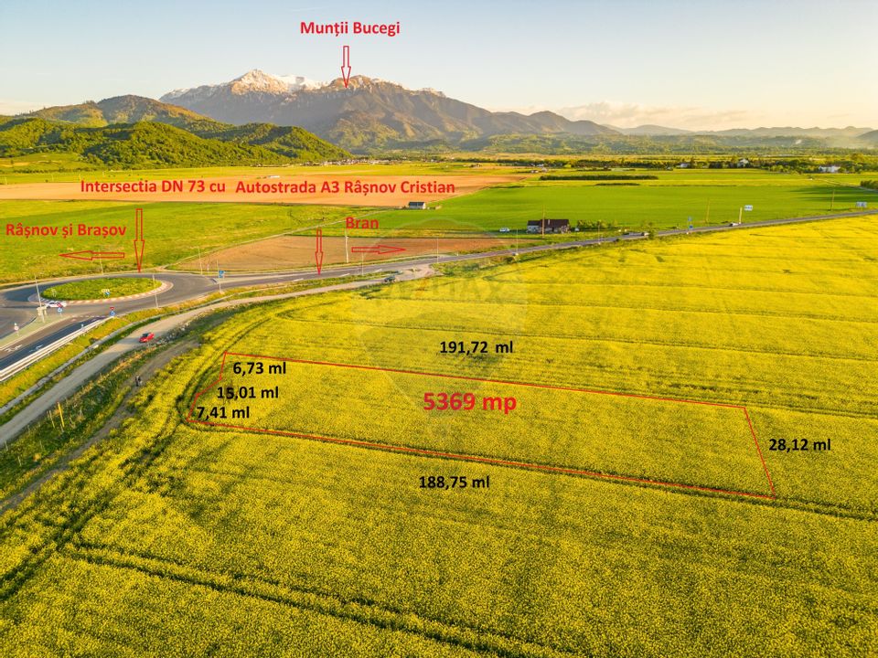 Teren 5369mp Rasnov /Oportunitate de investitie/Acces facil/Panorama