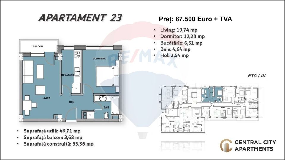 2 room Apartment for sale, Cantemir area