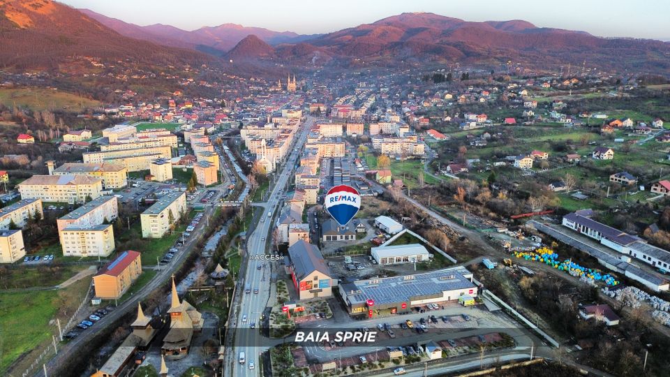 Teren 6,820mp, service, birouri si 2 hale in Baia Sprie zona Centrala