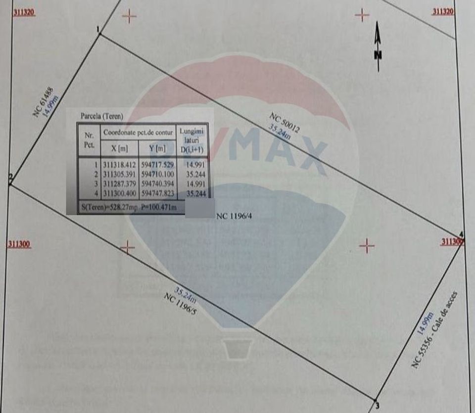 Teren constructii de vanzare 528mp, 15ml, Strada Deltei, com. Berceni