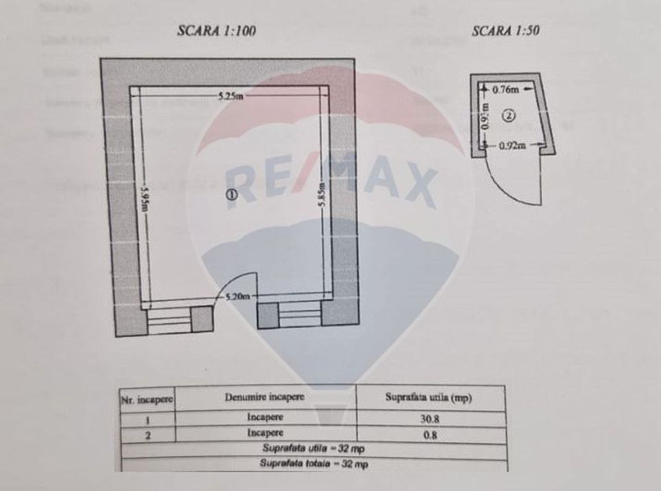 Spațiu comercial 31,60 mp Centrul Istoric