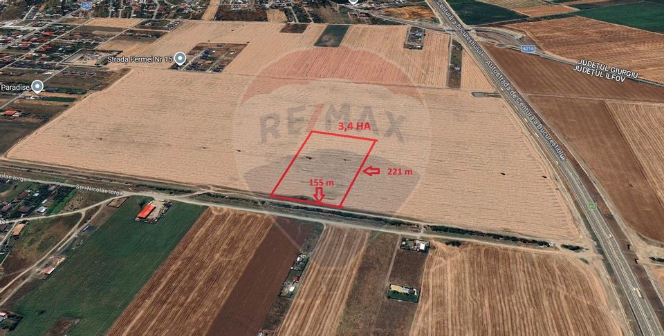 Teren intravilan 3,4 Ha Ciorogarla str.  Nicolae Iorga