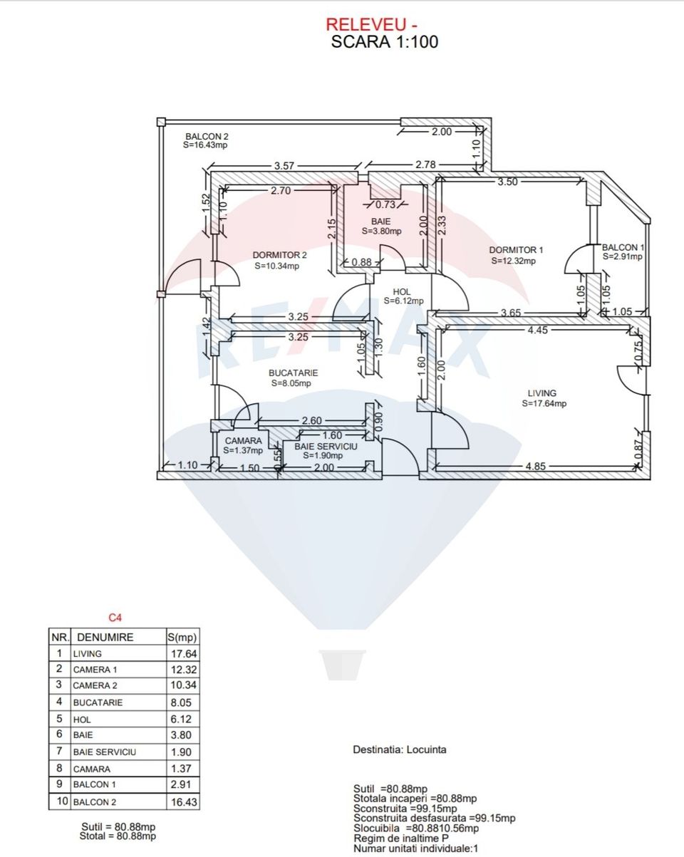 Apartament cu 3 camere de vanzare langa Spitalul Judetean