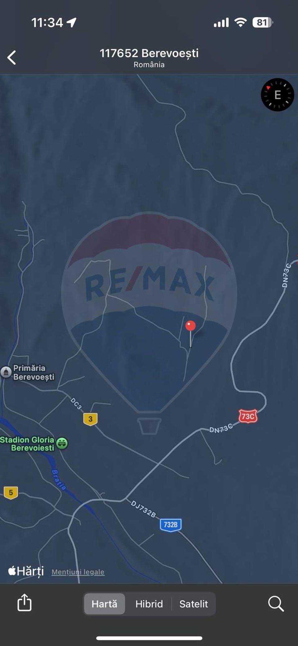 Teren extravilan ieftin 13,500 mp Berevoesti, Arges