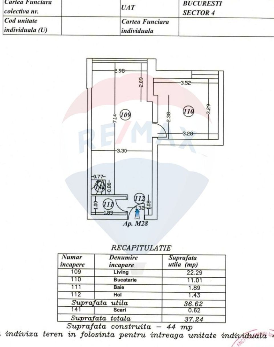 4-room apartment with central heating system, near Metro