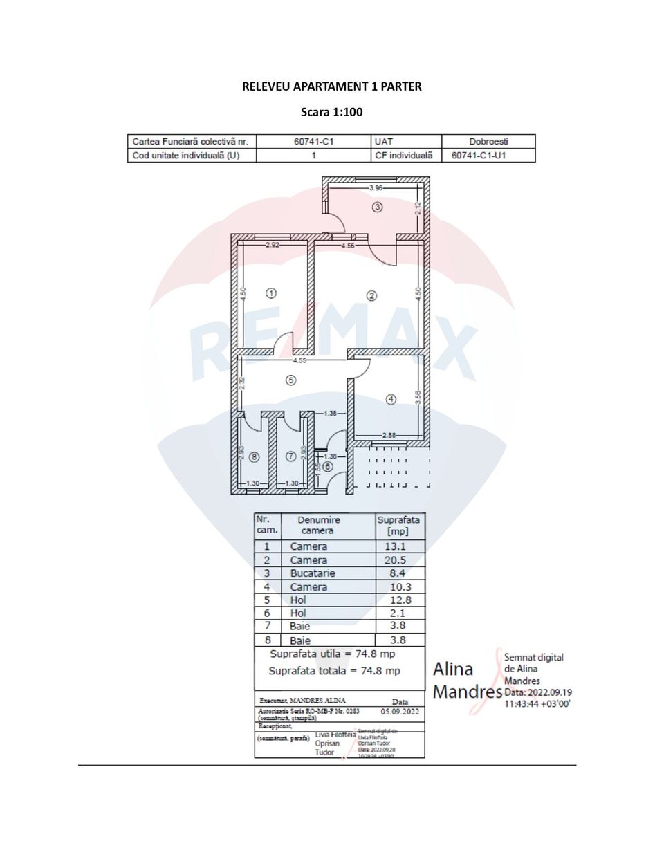 Vanzare apartament 3 camere, in vila cu curte si terasa, Fundeni