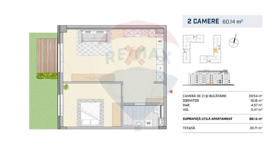 Apartament 2 camere, FINISAT, ansamblu nou, Parcul Feroviarilor