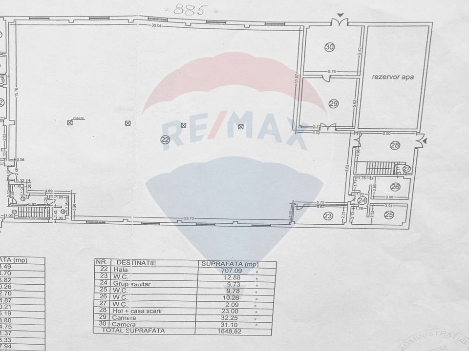 Industrial space/hall 860 sqm for rent