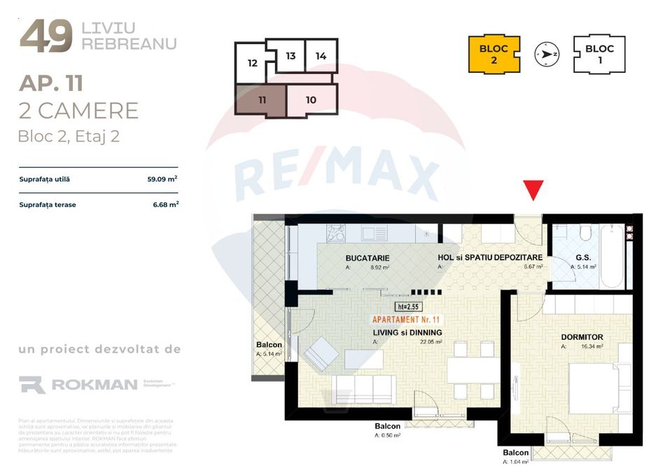 Apartament 2 camere | ROKMAN | Liviu Rebreanu 49 | Zona Coresi