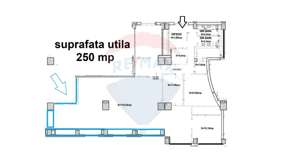 250sq.m Commercial Space for rent, Ultracentral area