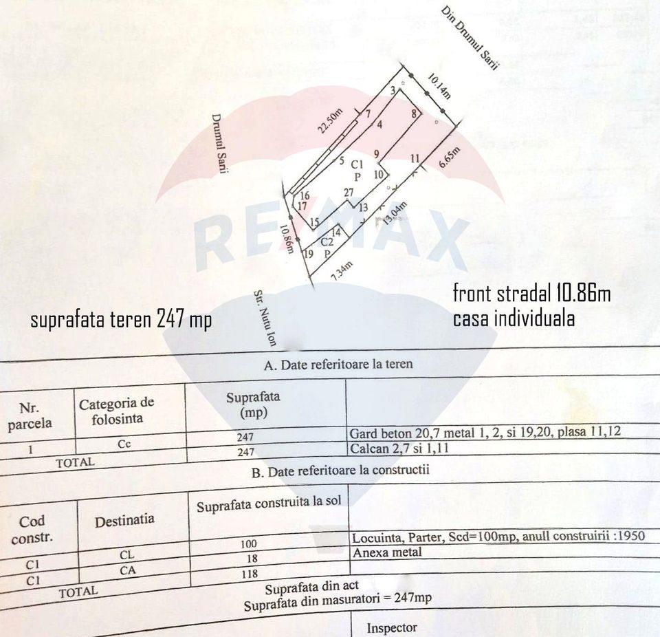 Land 247sqm Strada Sergent Ion Nutu