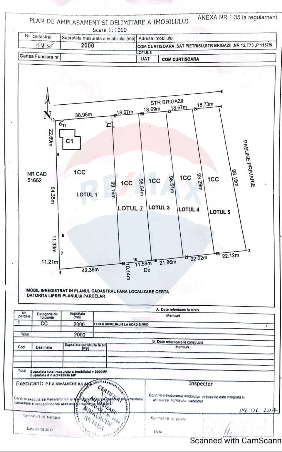 Land 2,000sqm Curtisoara / Drumul BRIGAZII