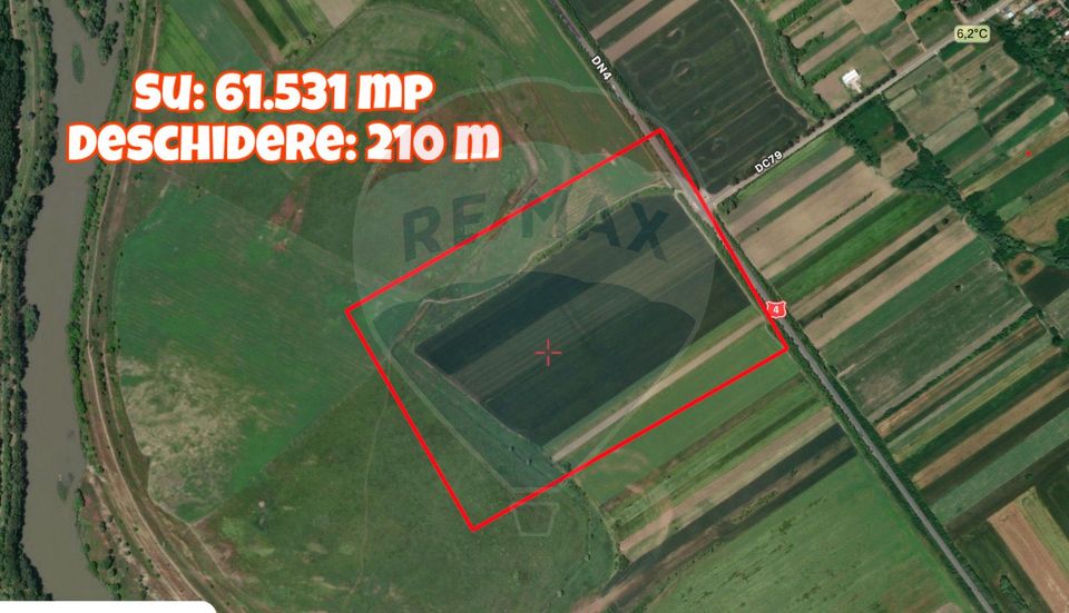 De vanzare Teren extravilan 61.531 mp, Com Mitreni, Calarasi / DN 4