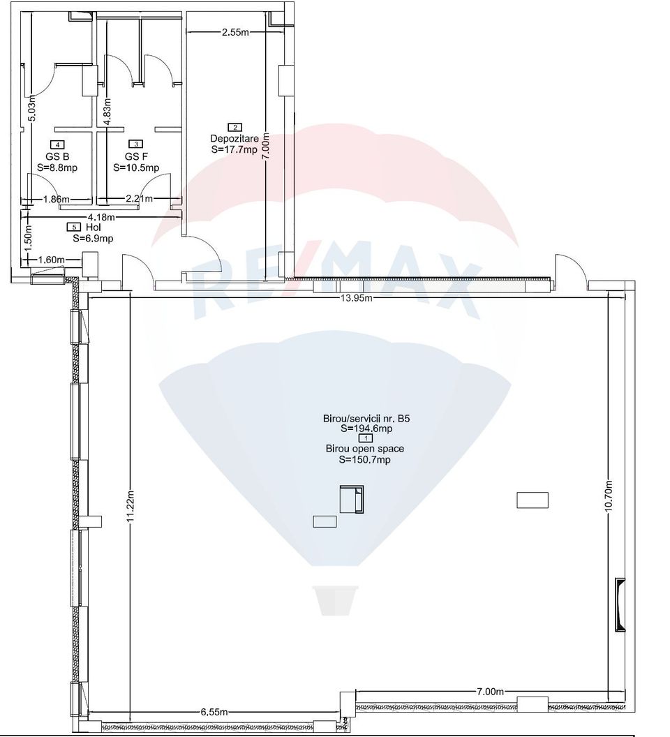 194.6sq.m Office Space for sale, Marasti area
