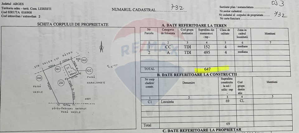 Casă si teren de vânzare in Leresti la super preț