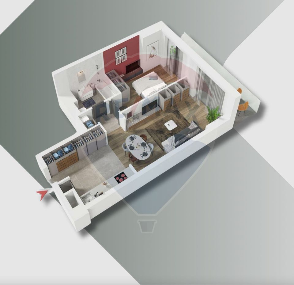 Apartament cu 2 camere semicentral,ansamblu de lux,Cesiune,Comision 0%