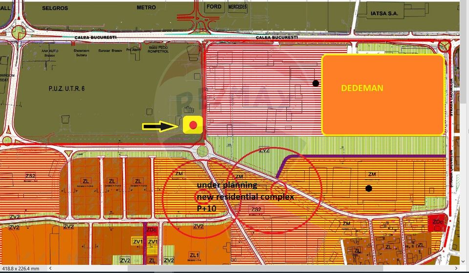 Land 1,229sqm Brasov / Strada Aurel Marin