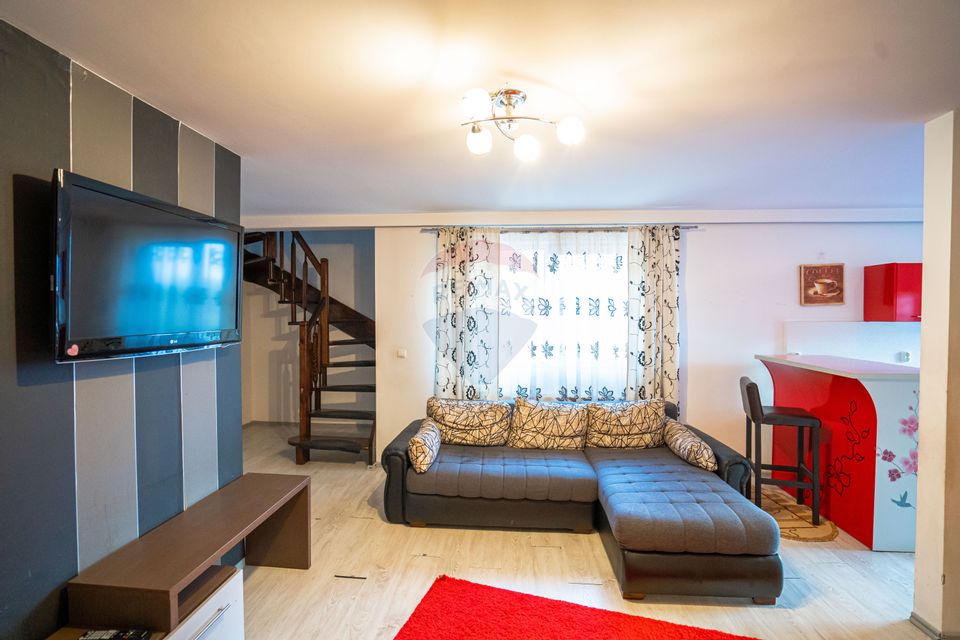 OCAZIE! Apartament cu 4 camere pe două nivele utilat şi mobilat