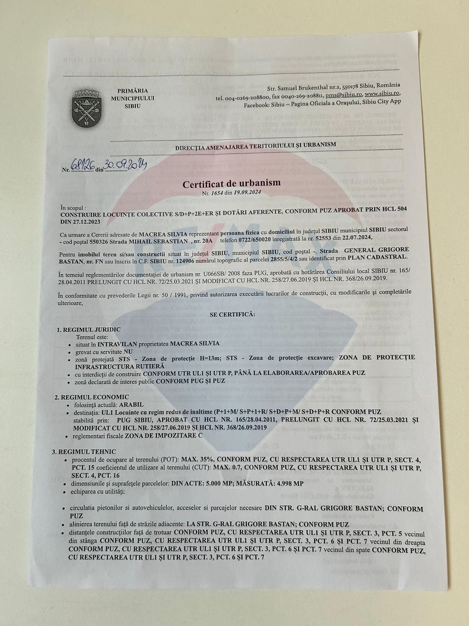 Land 6,500sqm Sibiu / Drumul fn