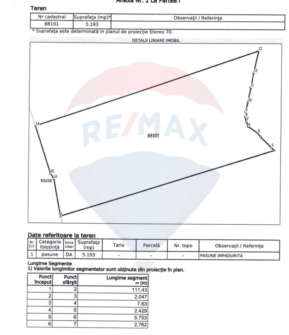 De vânzare – Teren 5.193 mp, pășune parțial împădurită, Câmpulung