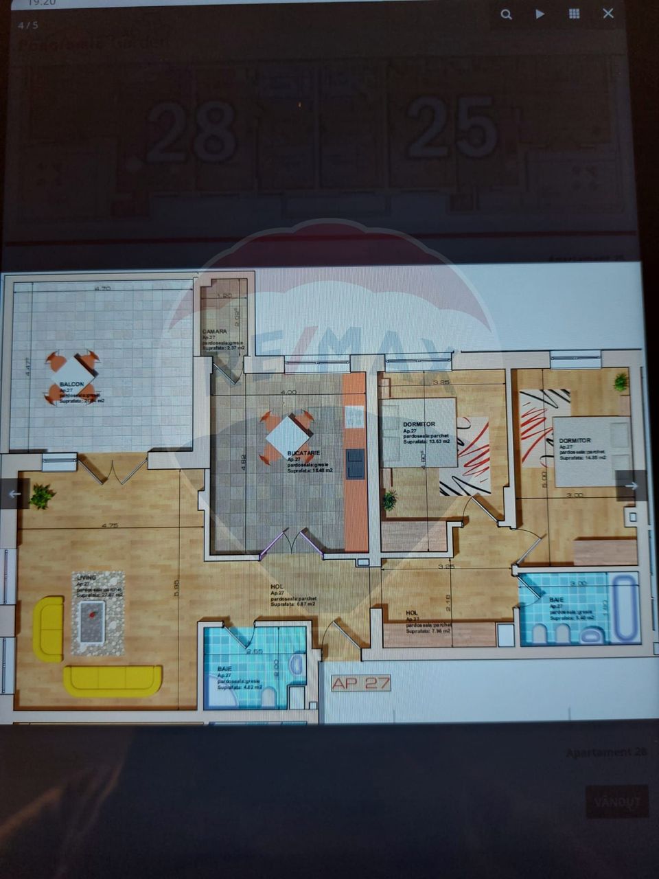 REZERVAT! Penthouse cochet, 3 camere, terasă mare, langă aeroport