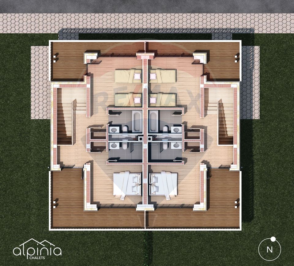 Teren 1600 mp cu proiect & autorizație, Chalet Duplex Râșnov Glăjerie