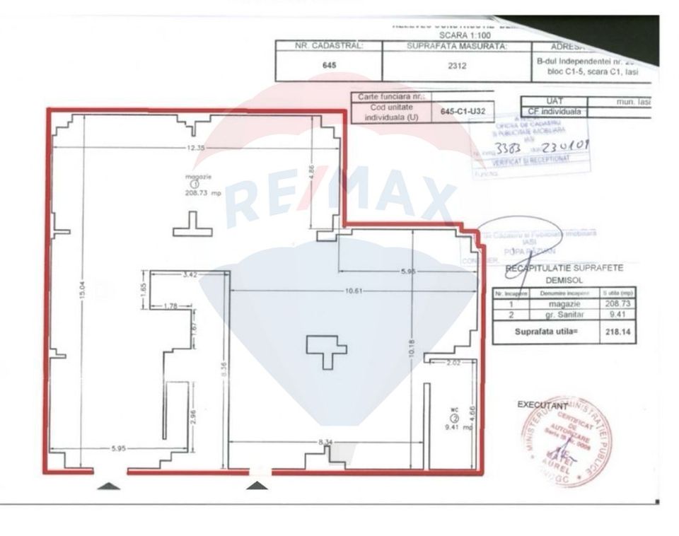 218.14sq.m Commercial Space for sale, Bd. Independentei area