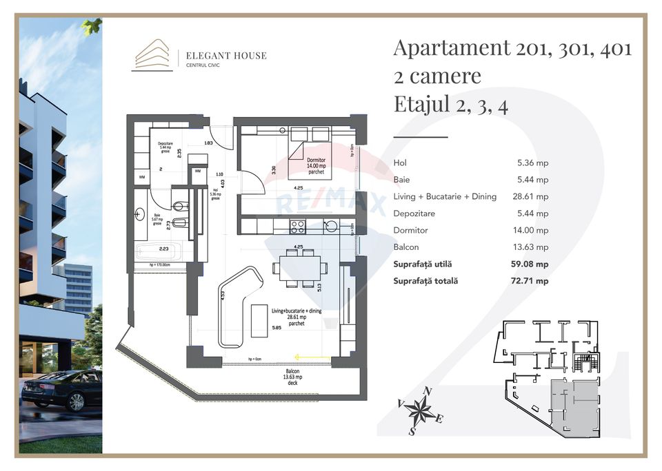 Apartament 2 camere ultracentral cu vedere spre Tâmpa I Elegant House