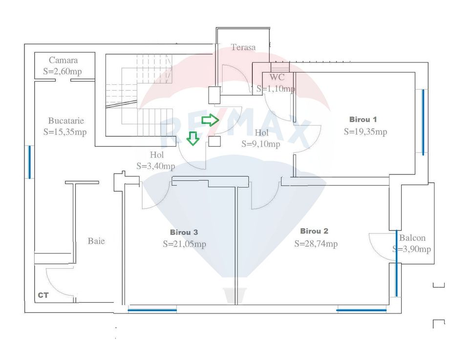 112sq.m Office Space for rent, Central area