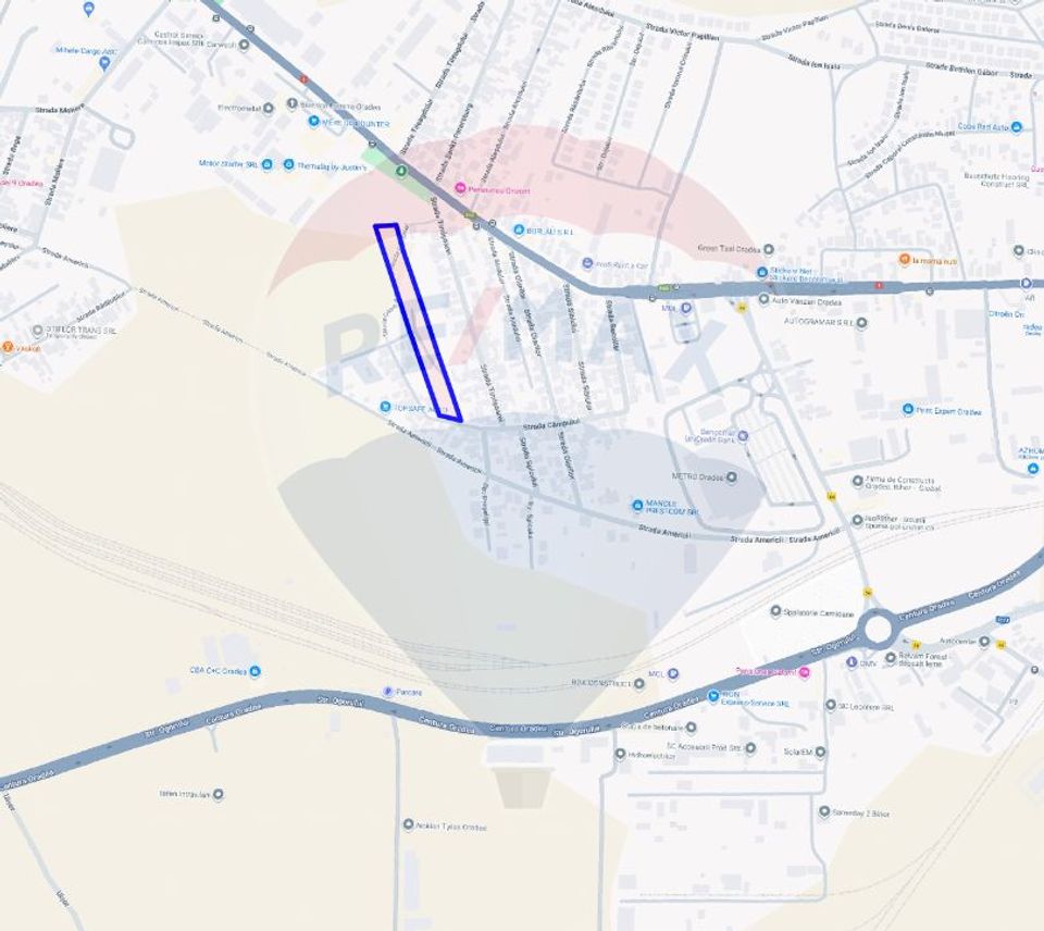 De vânzare Teren 8918 mp intravilan în Oradea -Str. Clujului