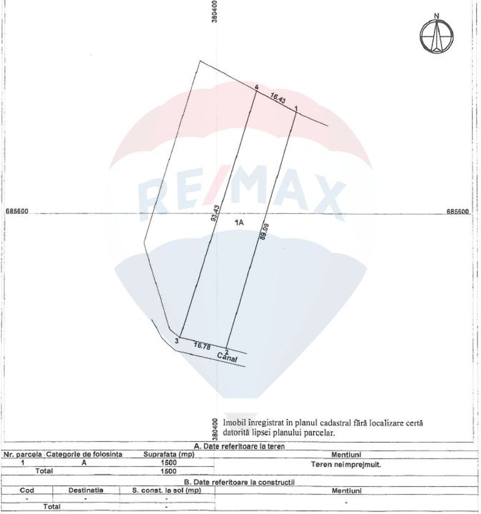 Land 1,500sqm Merisor / Strada 133