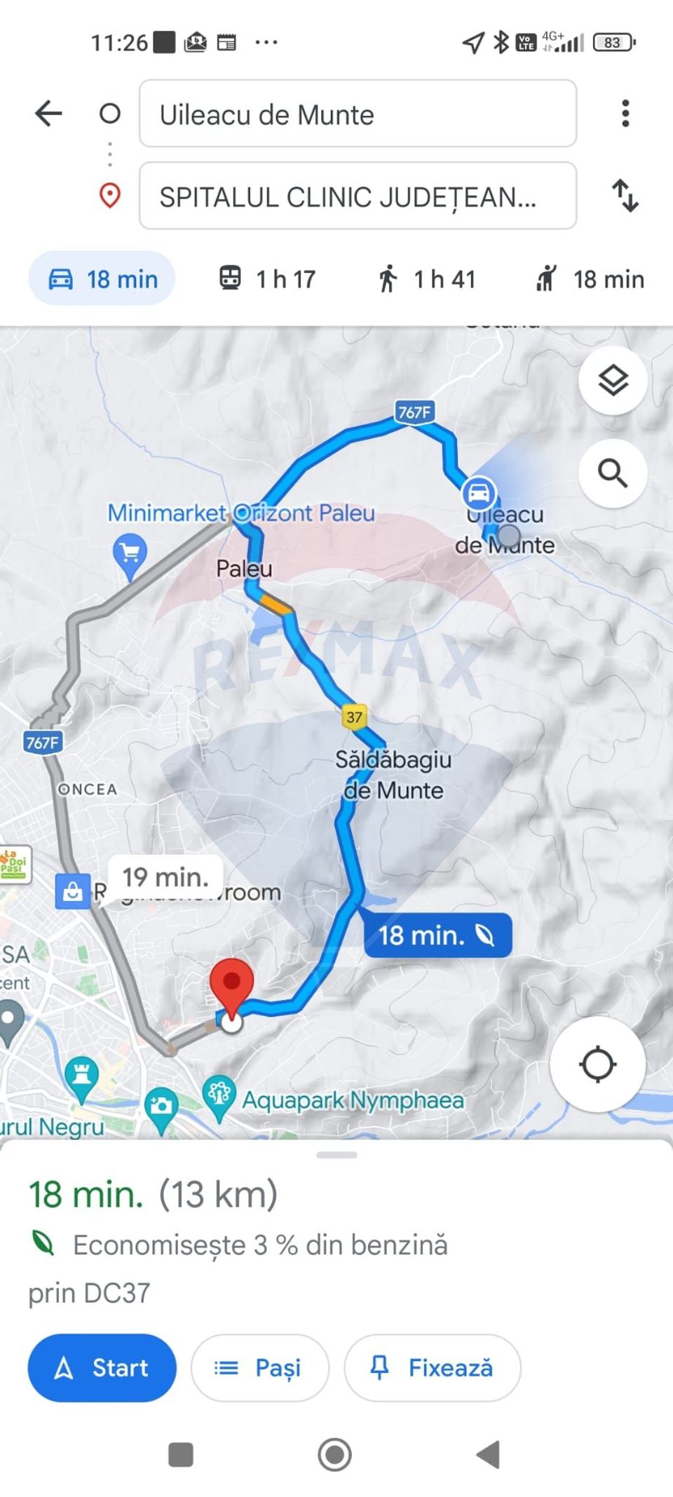 Teren 2.341 mp Uileacu de Munte front 25 ml la drum asfaltat