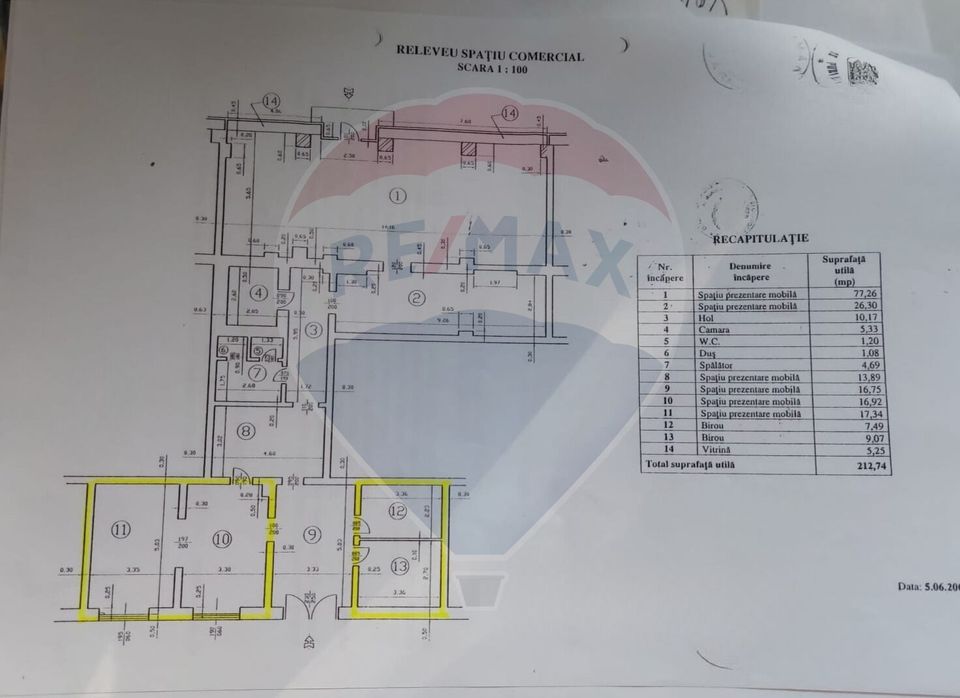 Street commercial space 212sqm for rent in Pantelimon area
