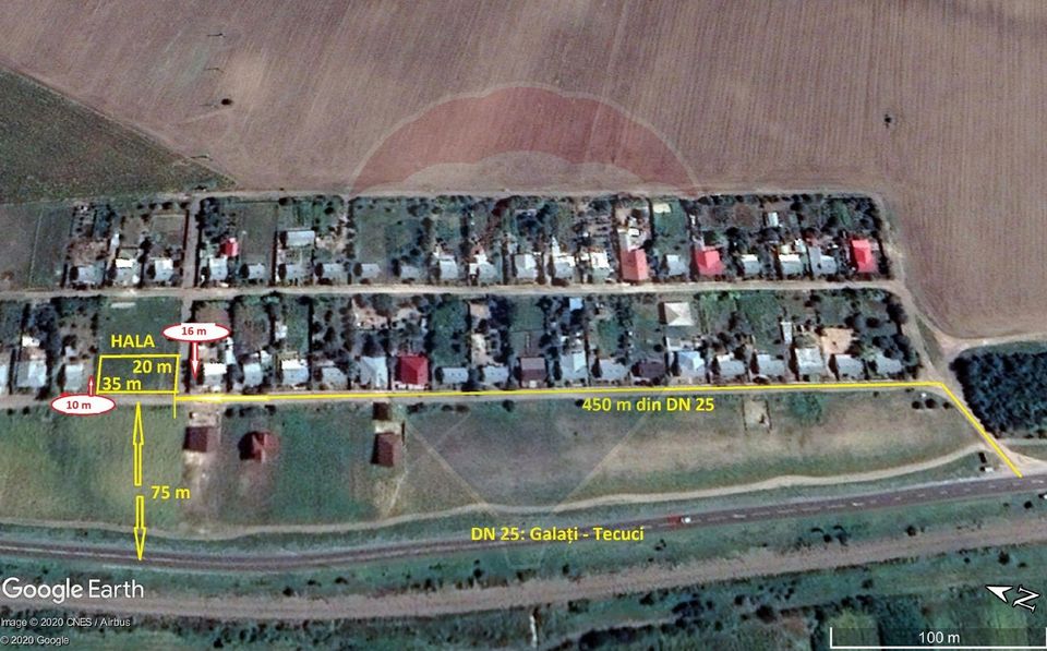 Teren agricol 13,1 ha + Hală 700 mp + Utilaje Agricole - Piscu, Galati