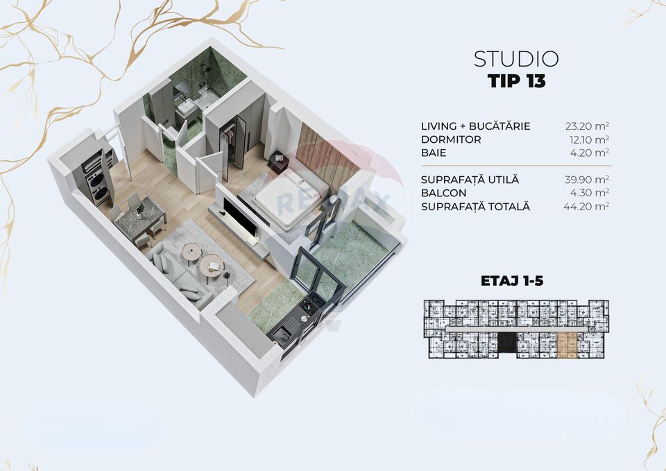 De Vanzare Studio 2 Camere 44 mp Bloc Nou 2026 Optiuni Parcare