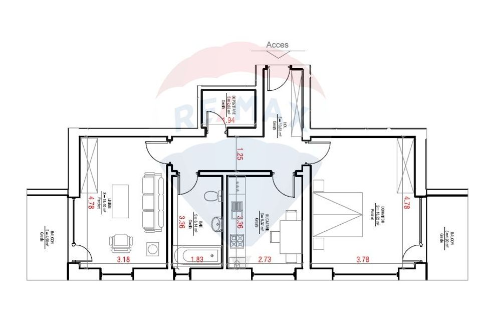 Apartament 2 camere decomandat de vanzare, Grivitei, Brasov