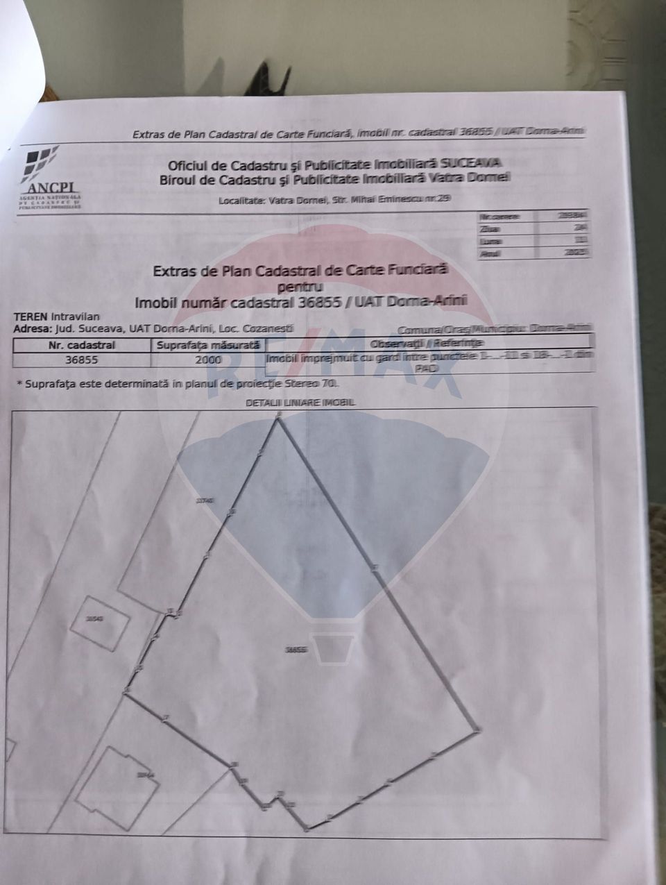 Land 2,000sqm Dorna-Arini / Strada COZANESTI