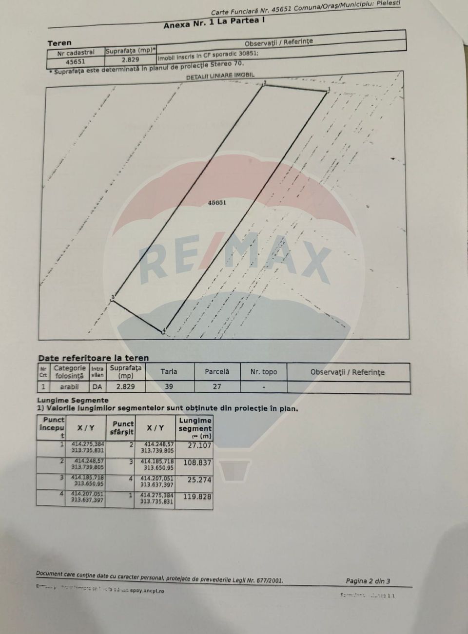 Land 2,829sqm Pielesti / Drumul TARLAUA 39