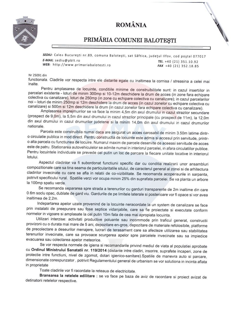 Teren Intravilan de vanzare 21000 mp Balotesti Soseaua Unirii